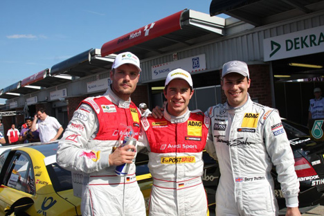De tre kombatanter Martin Tomzcyk, Mike Rockenfeller og Gary Paffett.